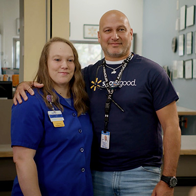 Walmart associates Christina Parsons and Lance Barnes